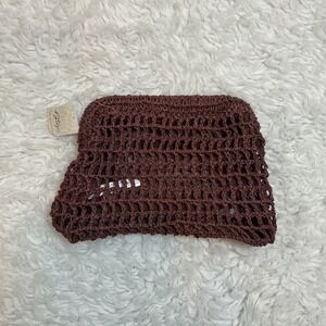 Free People Crochet Knit Tube Top Brown One Size Festival Boho